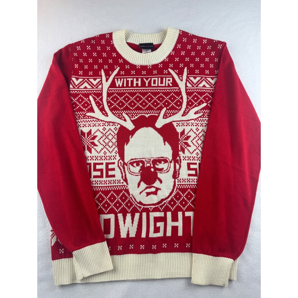 The Office Dwight Schrute Reindeer Christmas Ugly Sweater NWT Size M‎